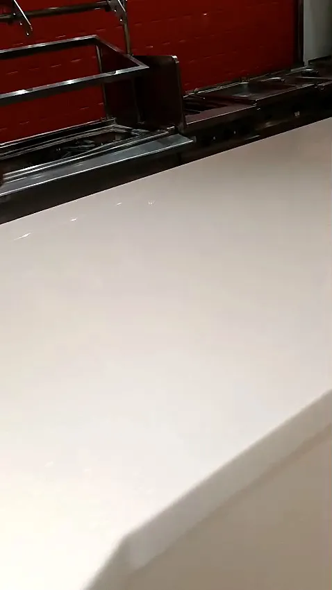 Korean marble counter edge detail, restaurant fit-out — photo 1